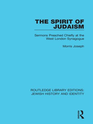cover image of The Spirit of Judaism